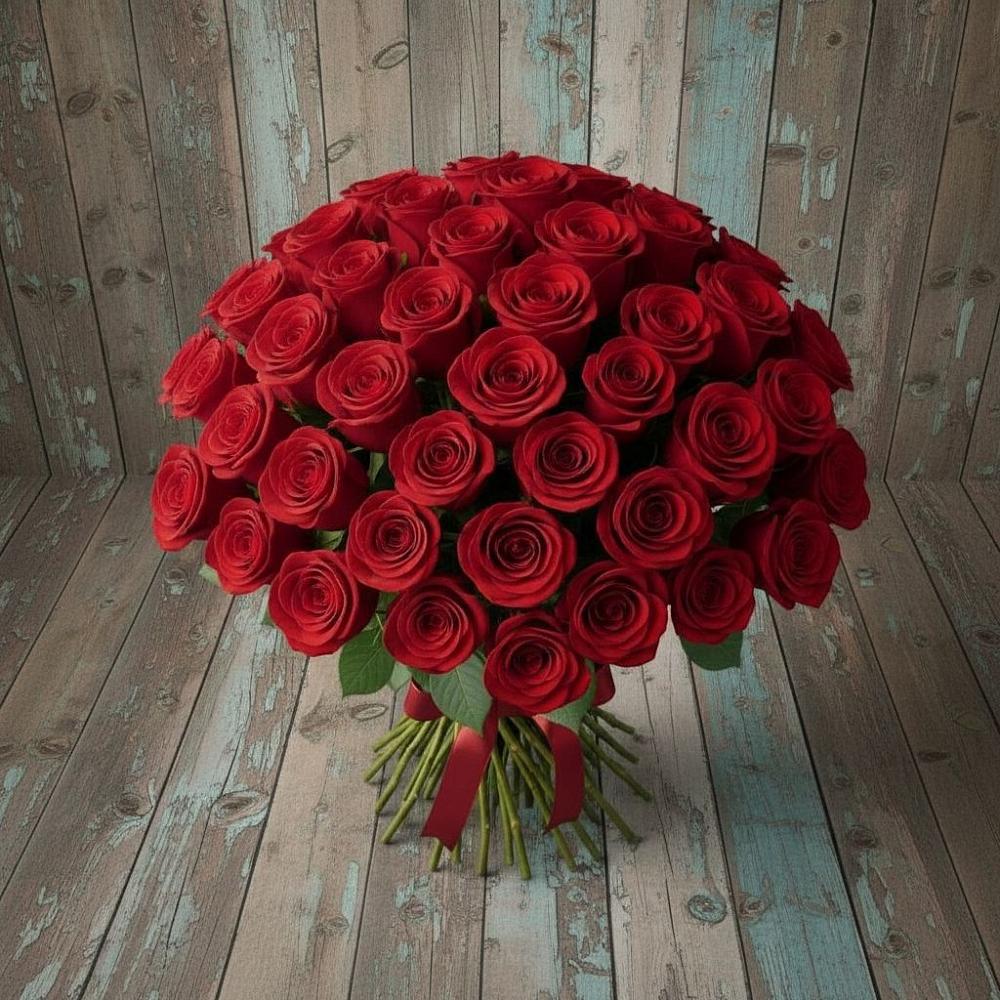 Букет 55 Красных роз Фридом в Борисово