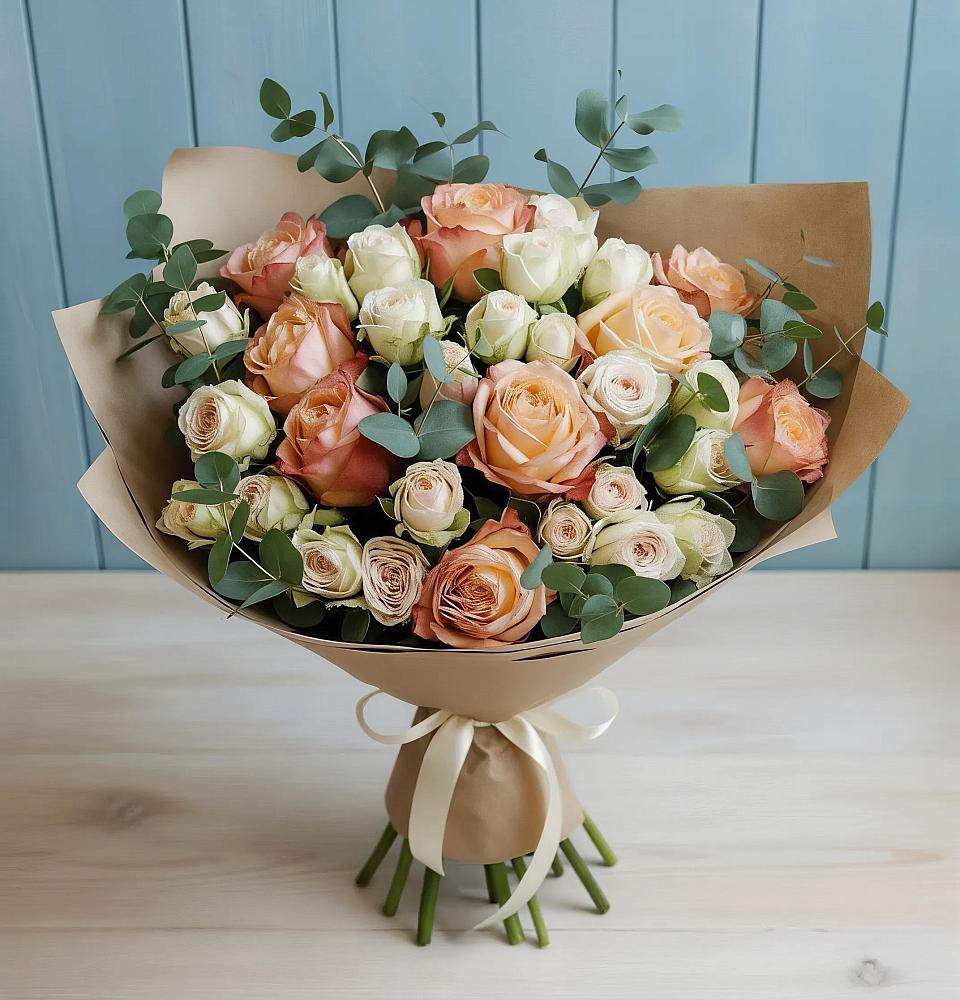 Букет цветов из: Альстромерии и Розы в Борисово