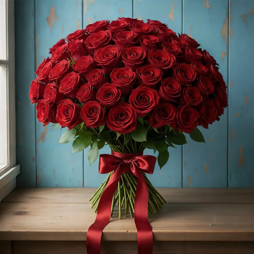 Букет Красные розы Блэк Меджик в Борисово