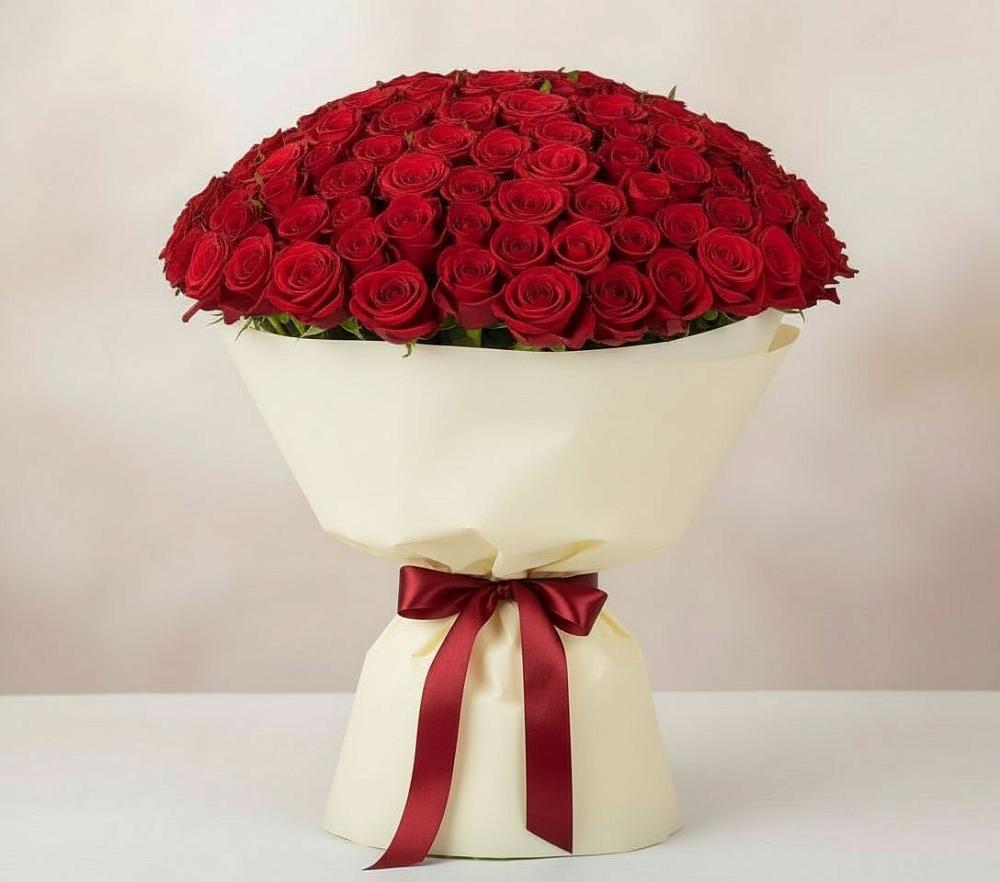 Букет 101 Красная роза Милано в Борисово