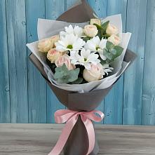 Букет цветов из:  Хризантемы и Розы в Борисово
