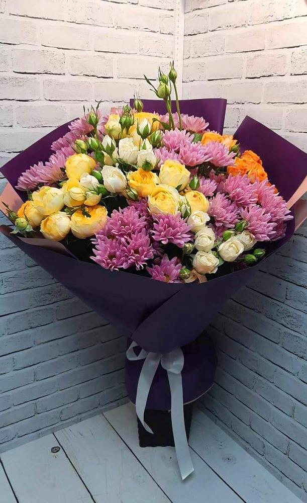 Букет цветов из: Хризантемы и Розы в Борисово