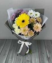 Букет цветов из:  Розы, Герберы и Хризантемы в Борисово
