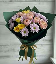 Букет цветов из:  Хризантемы и Розы #REPLACE_PRED# Борисово