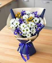 Букет цветов из:  Розы, Ирисы и Хризантемы #REPLACE_PRED# Борисово