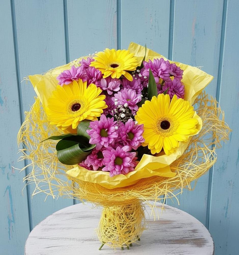 Букет цветов из: Хризантемы и Герберы в Борисово