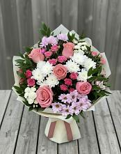 Букет цветов из:  Альстромерии, Гвоздики, Розы и Хризантемы #REPLACE_PRED# Борисово