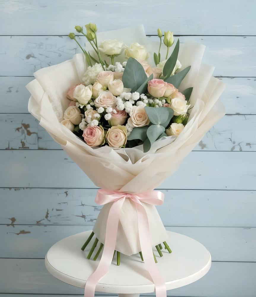 Букет цветов из: Розы и Лизиантусы в Борисово