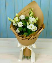 Букет цветов из:  Хризантемы и Лизиантусы #REPLACE_PRED# Борисово