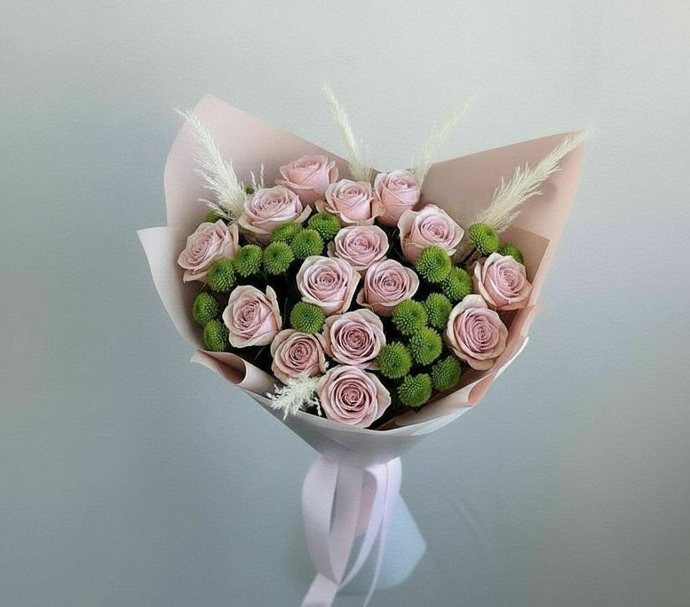 Букет цветов из: Розы и Хризантемы в Борисово