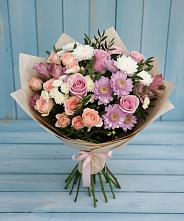 Букет цветов из:  Хризантемы, Розы и Альстромерии #REPLACE_PRED# Борисово