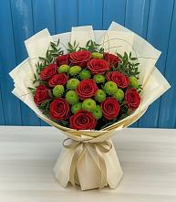 Букет цветов из:  Розы и Хризантемы #REPLACE_PRED# Борисово