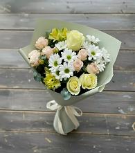 Букет цветов из:  Альстромерии, Розы и Хризантемы в Борисово