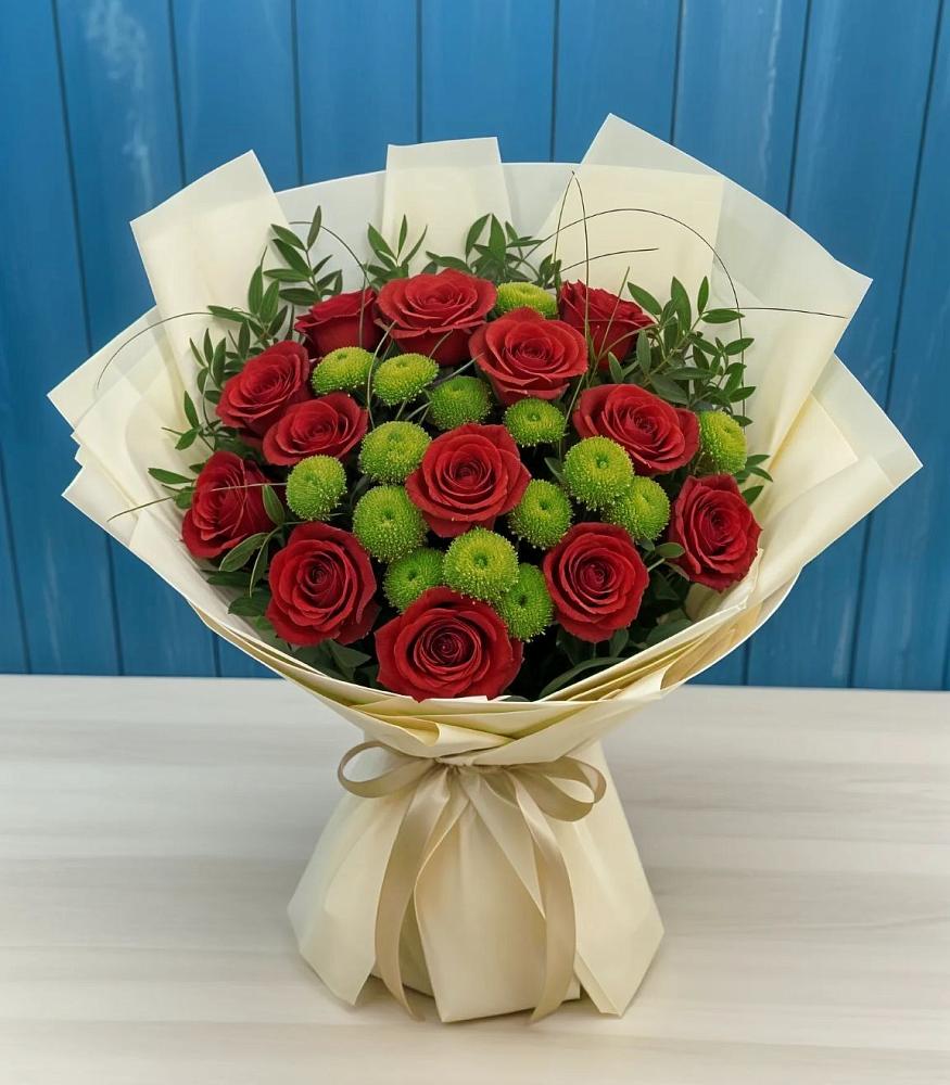 Букет цветов из: Розы и Хризантемы в Борисово