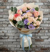 Букет цветов из:  Розы, Лизиантусы и Гвоздики #REPLACE_PRED# Борисово